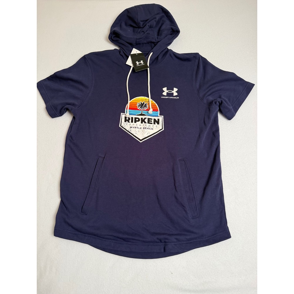 Under Armour Ripken Experience Myrtle Beach Short Sleeve Hoodie Navy Blue Medium